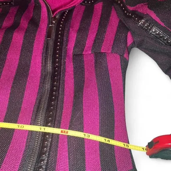 NWOT Y2K Personal Privilege Striped Damask Studded Biker - Picture 6 of 7